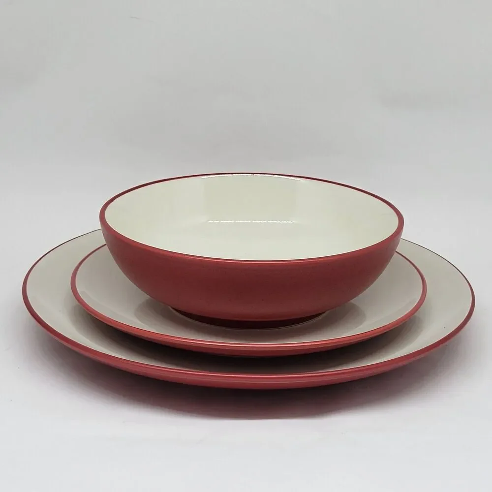 Noritake Colorwave Raspberry Dinner Plate, Salad Plate And Cereal Bowl New